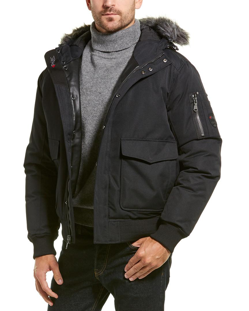 Pajar Canvas Lucas Fur-trimmed Shell Bomber Jacket in Black for Men - Lyst