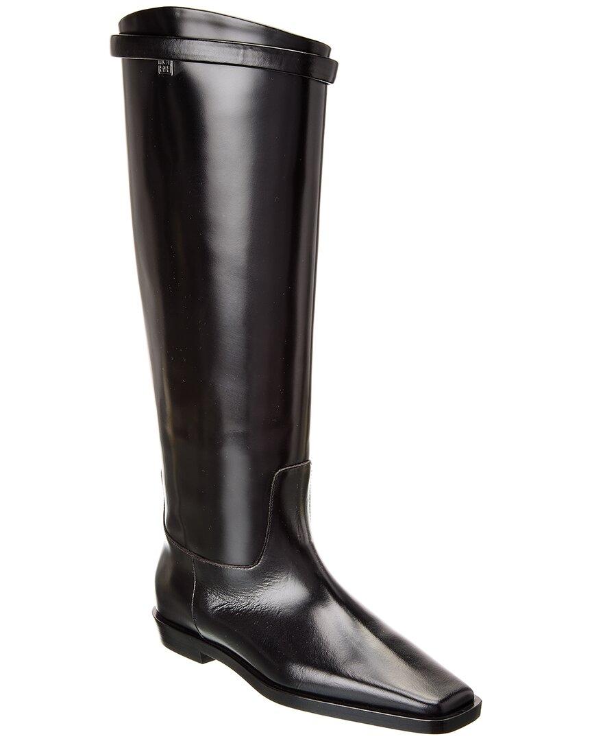 Totême Leather Knee-high Riding Boot in Black | Lyst