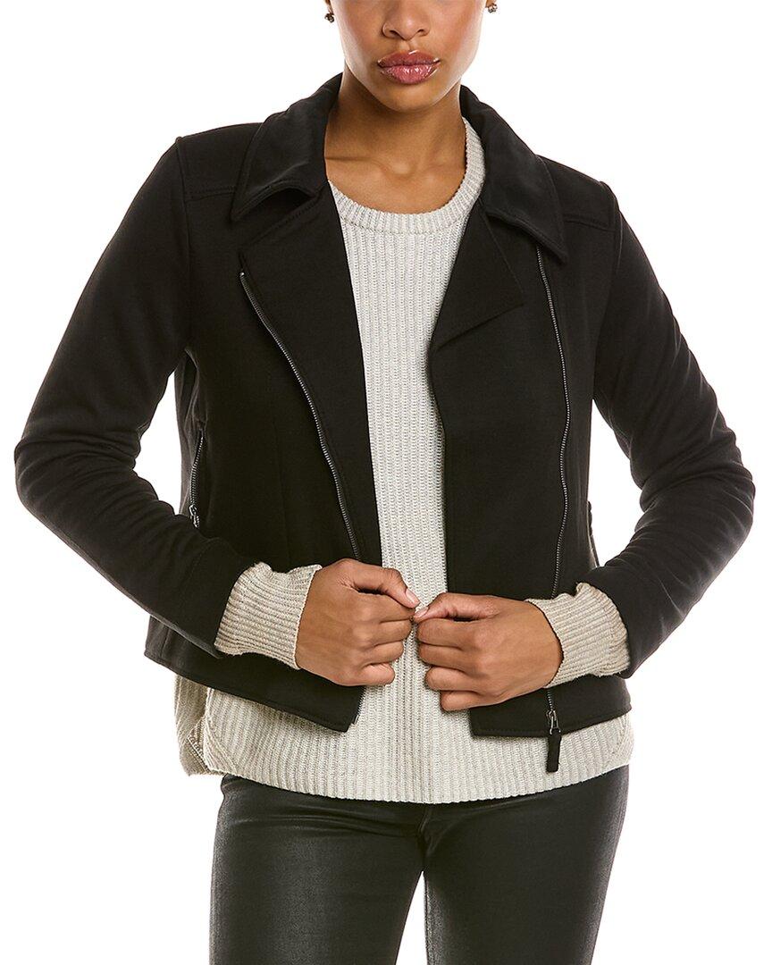 Max Studio Scuba Moto Jacket in Black Lyst