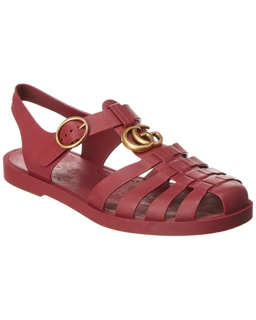 Gucci Rubber Sandal in Red for Men - Lyst