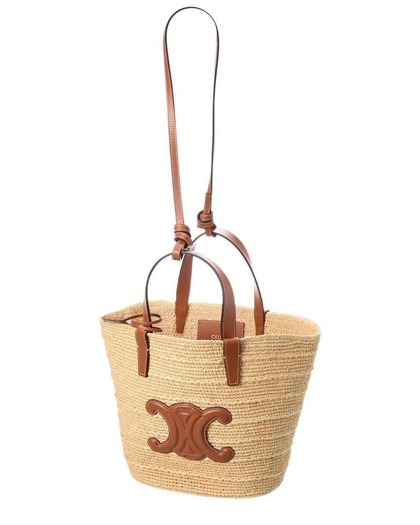 teen supple classic panier 21cm raffia brown calfskin