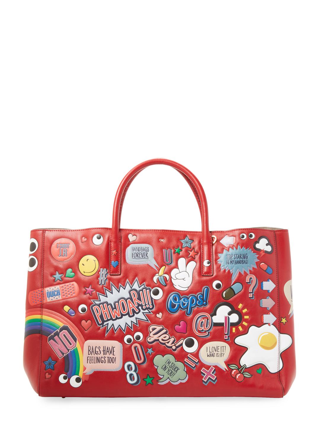 Anya Hindmarch Leather Ebury Maxi Ii Allover Wink Stickers Tote Bag in