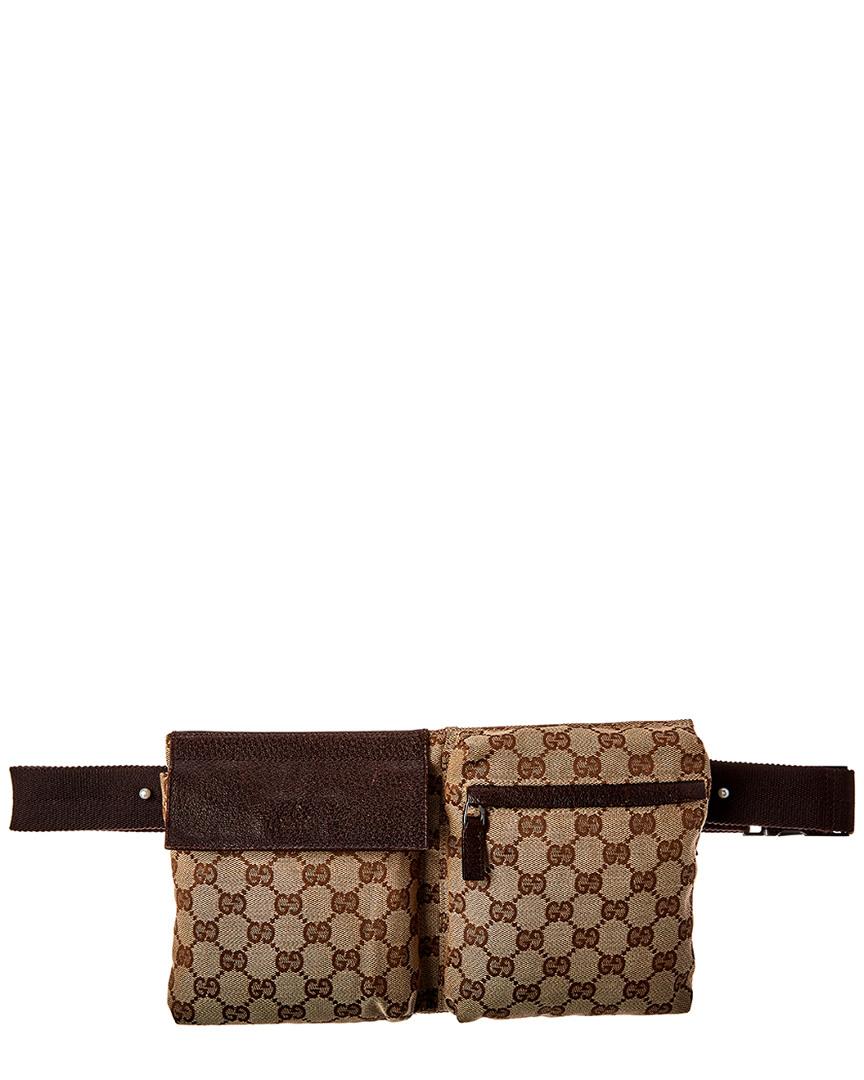 gucci waist bag gg canvas brown