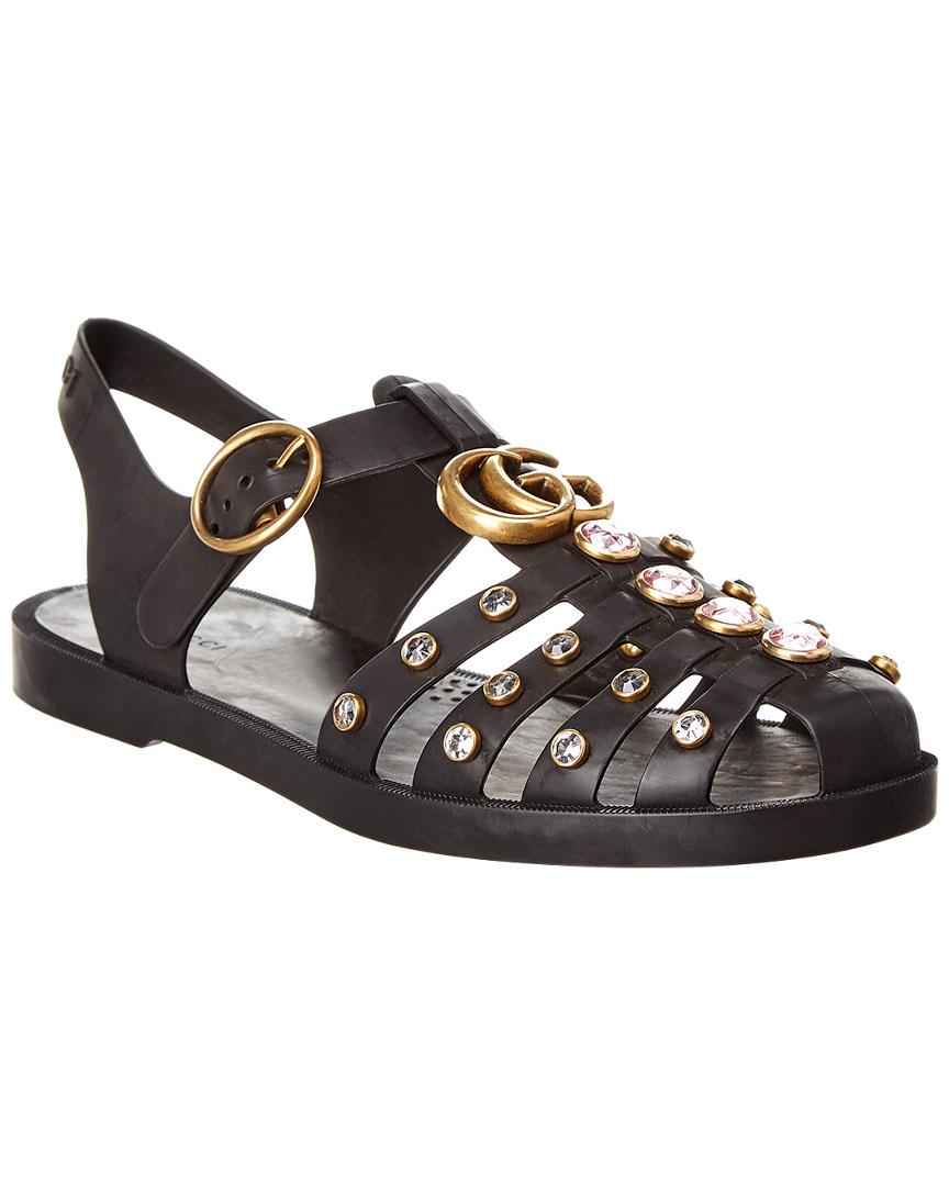 rubber sandal with crystals