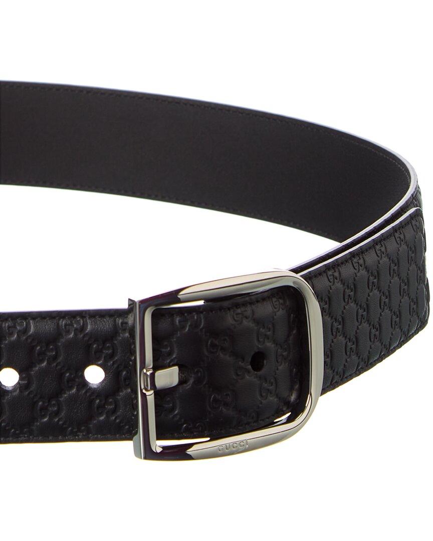 GG Leather Belt in Black - Gucci