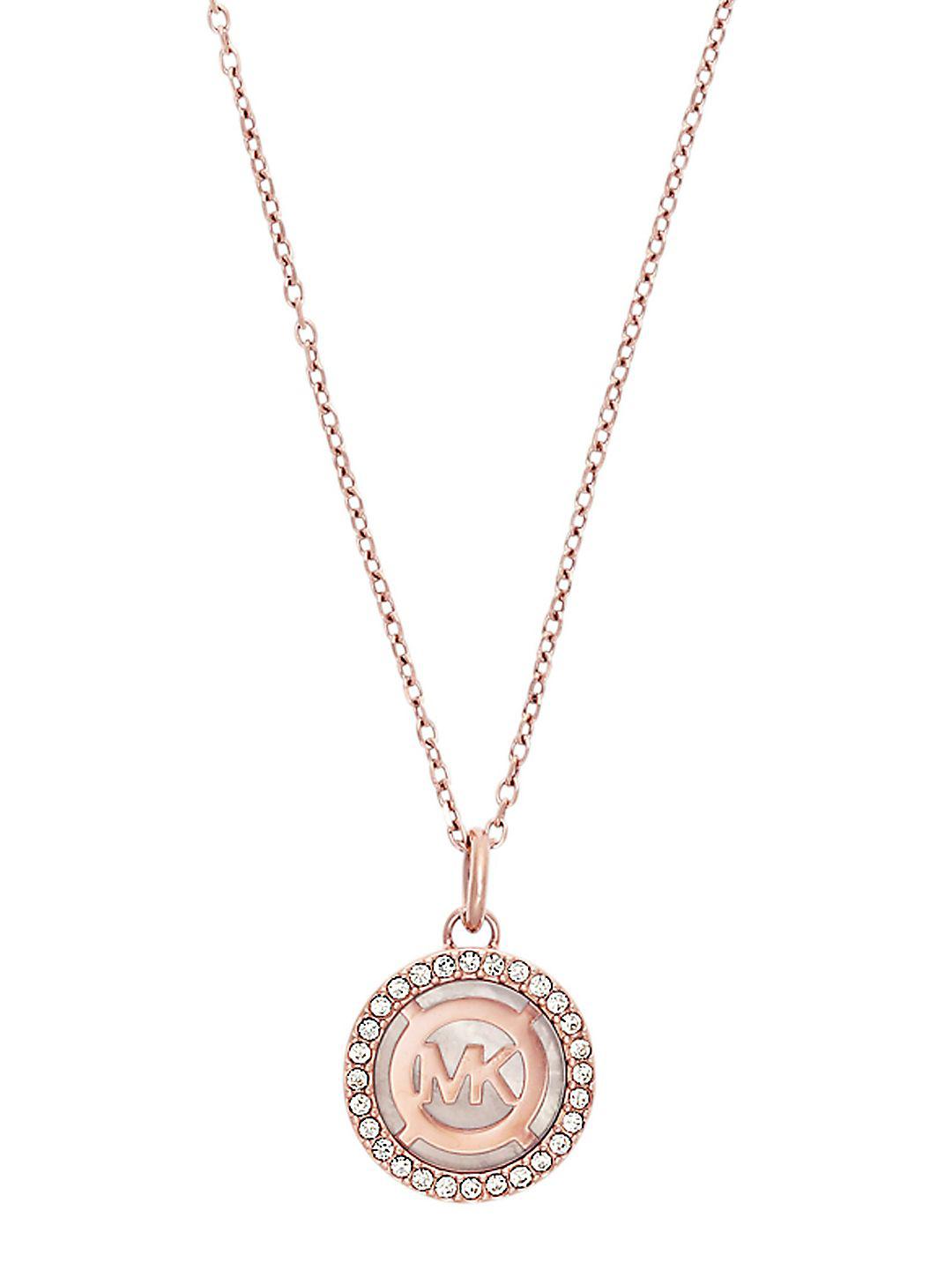 pearl Rose Goldtone Pendant Necklace 