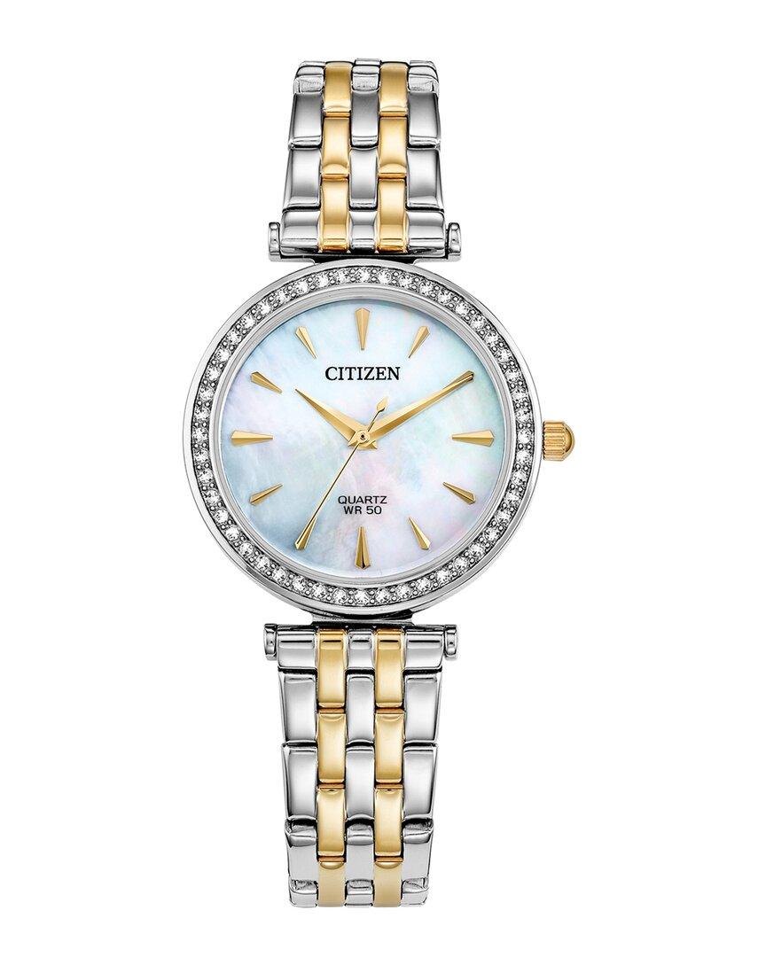 Citizen women's rectangular clearance mop stainless steel watch