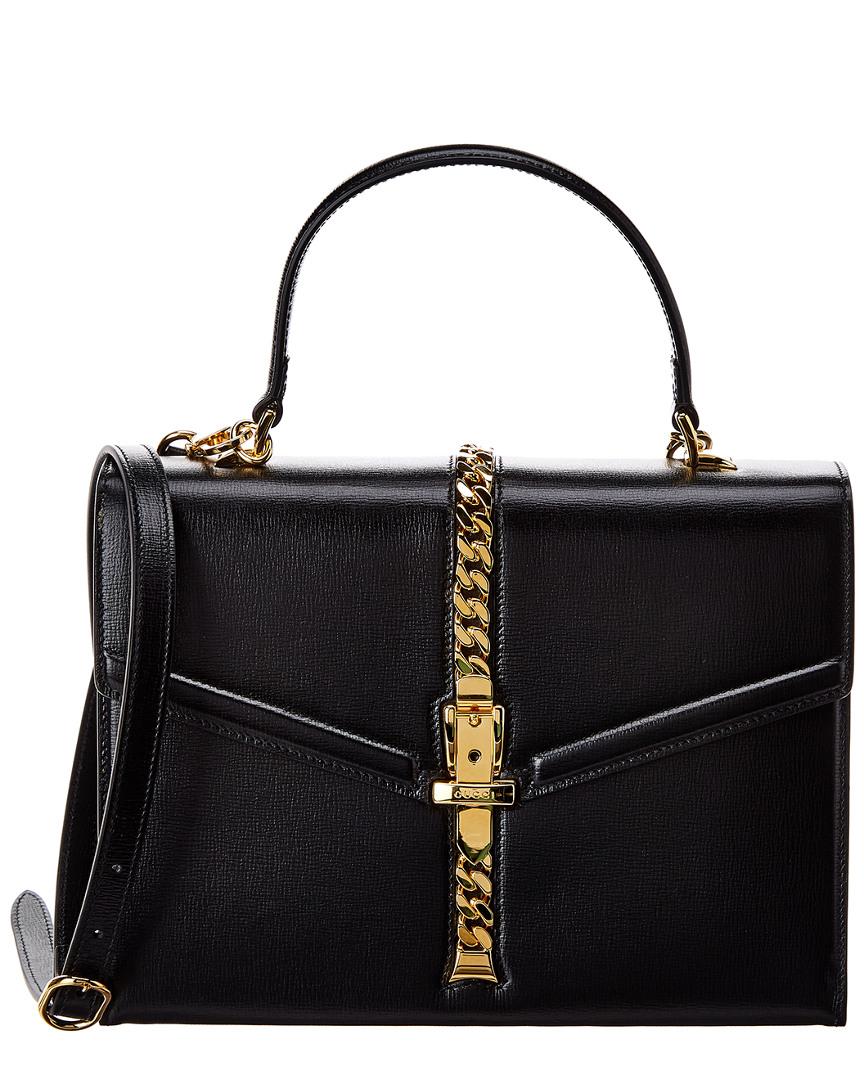Gucci Sylvie 1969 Small Top Handle Bag in Black | Lyst
