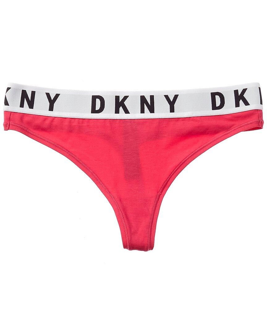DKNY Cotton Boyfriend Thong in Pink | Lyst