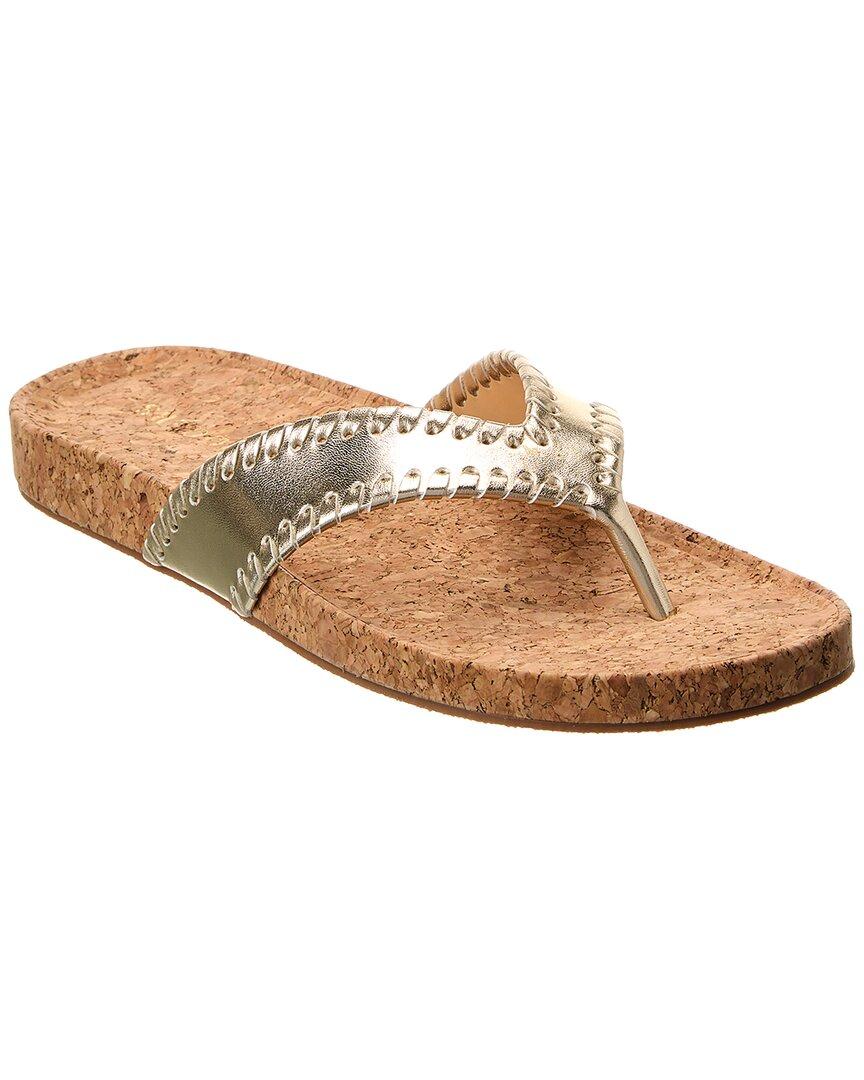 Jack Rogers Tess Leather Thong Sandals in White Lyst