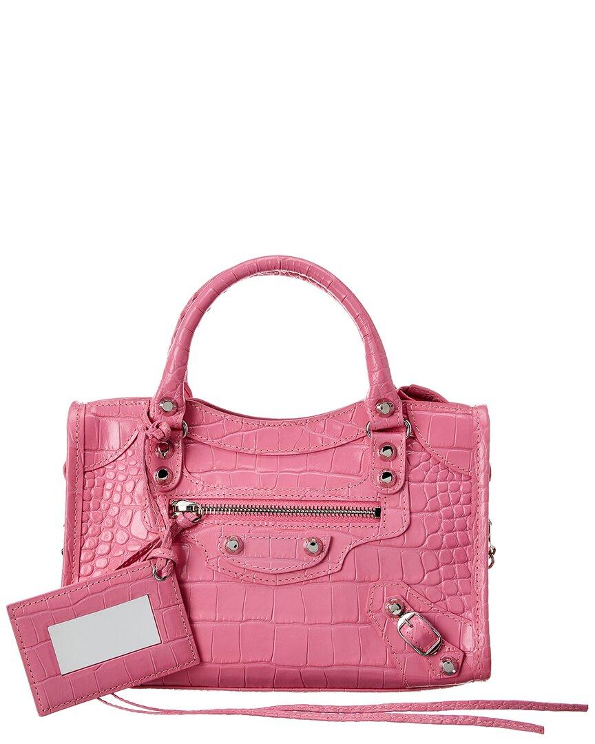 Balenciaga Classic City Mini Croc-embossed Leather Shoulder Bag in Pink -  Lyst