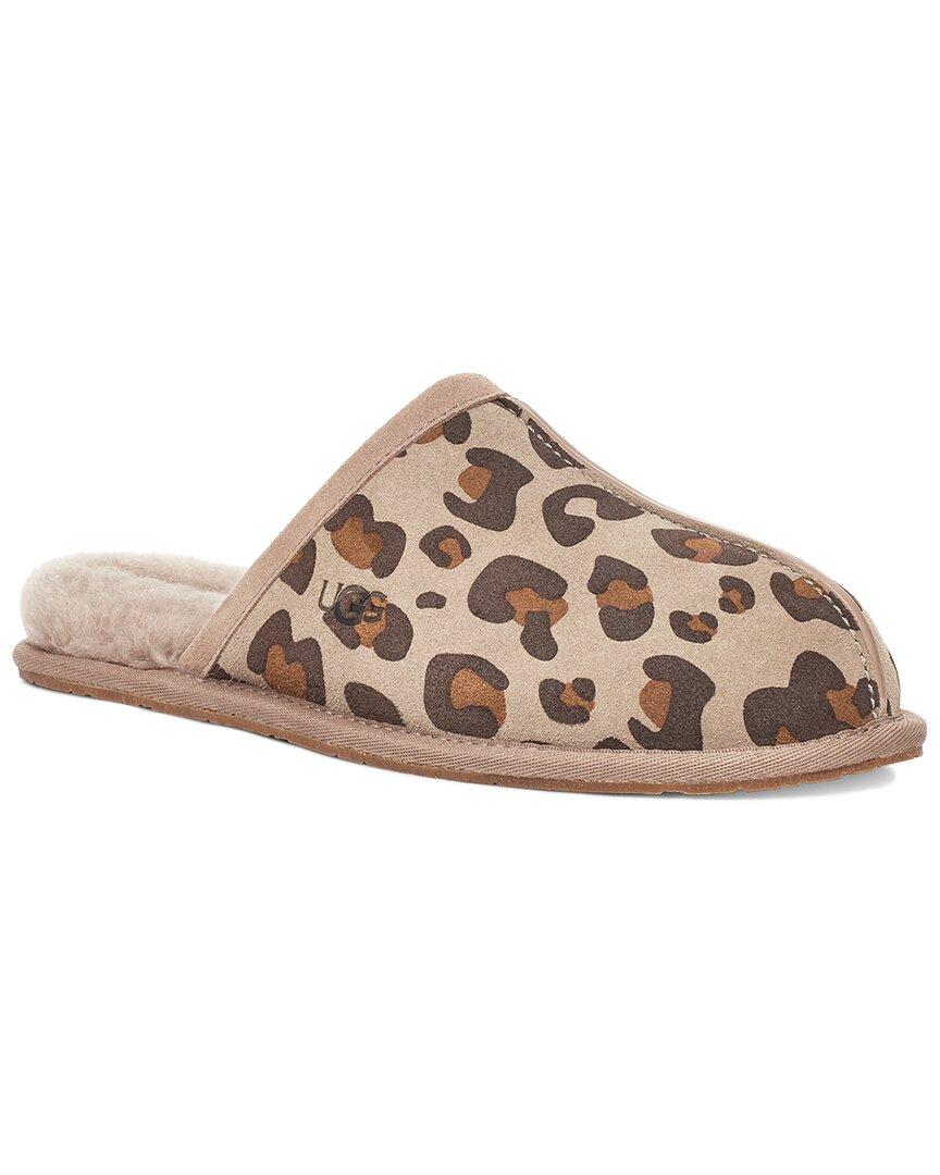 UGG Pearle Leopard Suede & Leather Slipper in Brown | Lyst