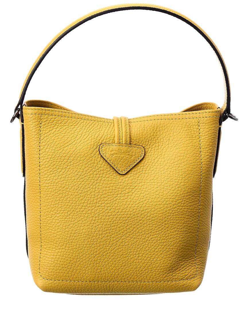 identificatie Sterkte rijm Longchamp Roseau Essential Leather Bucket Bag in Yellow | Lyst