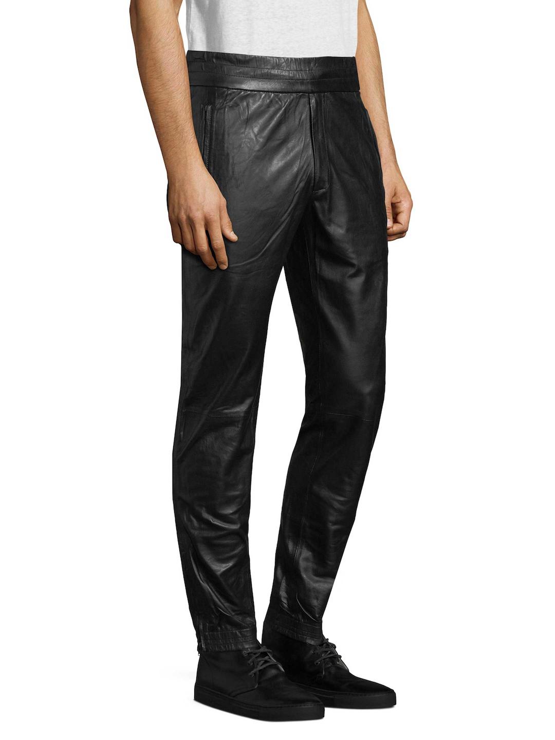 J.Lindeberg Broken Track Leather Pants in Black for Men - Lyst