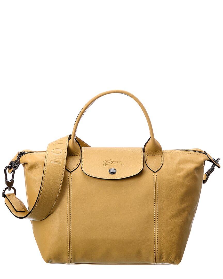 Longchamp Le Pliage Cuir Small Leather Logo Strap & Short Handle Tote in  Metallic | Lyst