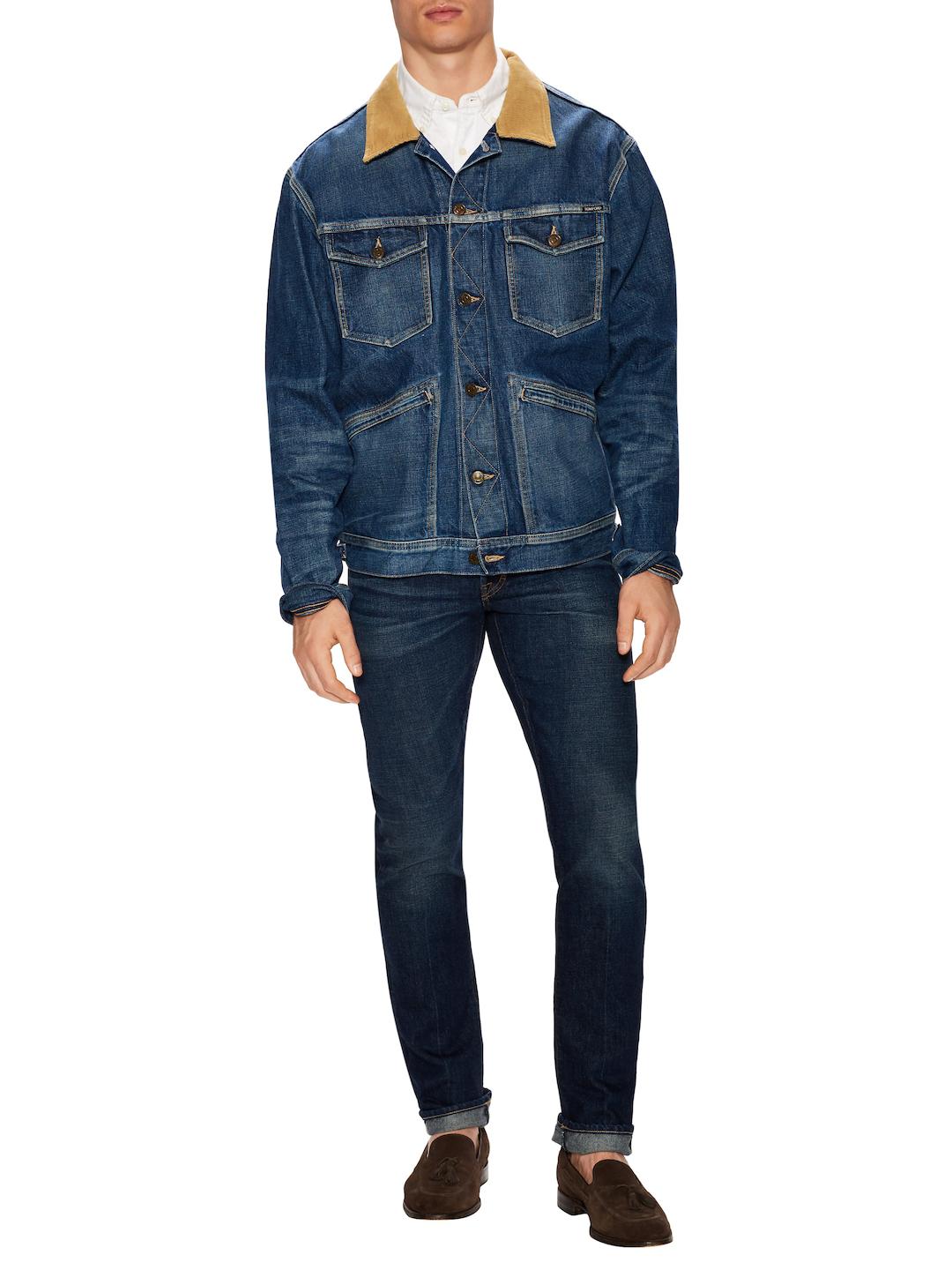 Tom Ford Corduroy Collar Denim Jacket in Blue for Men | Lyst UK