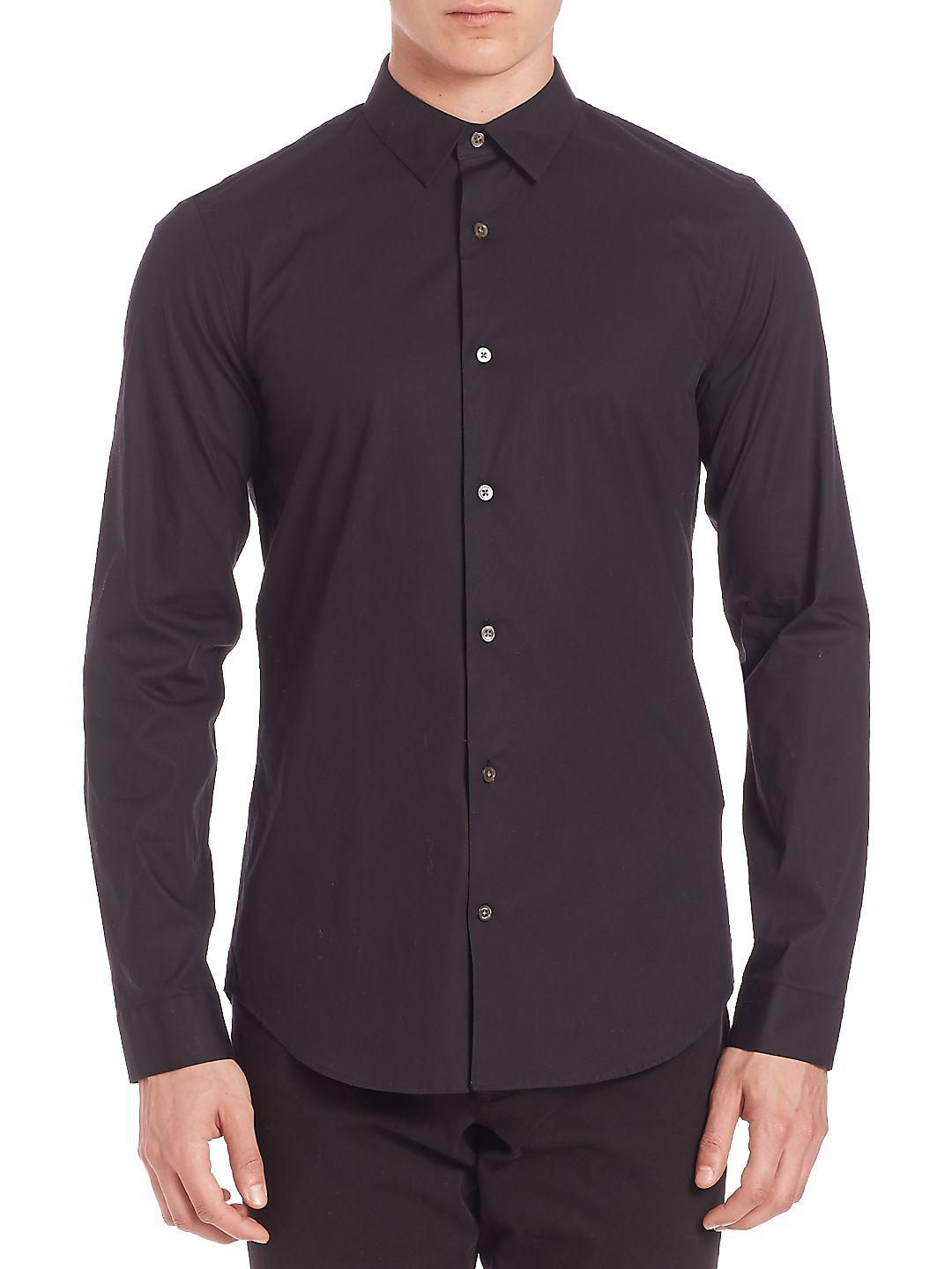 Vince Stretch Poplin Shirt in White for Men Lyst