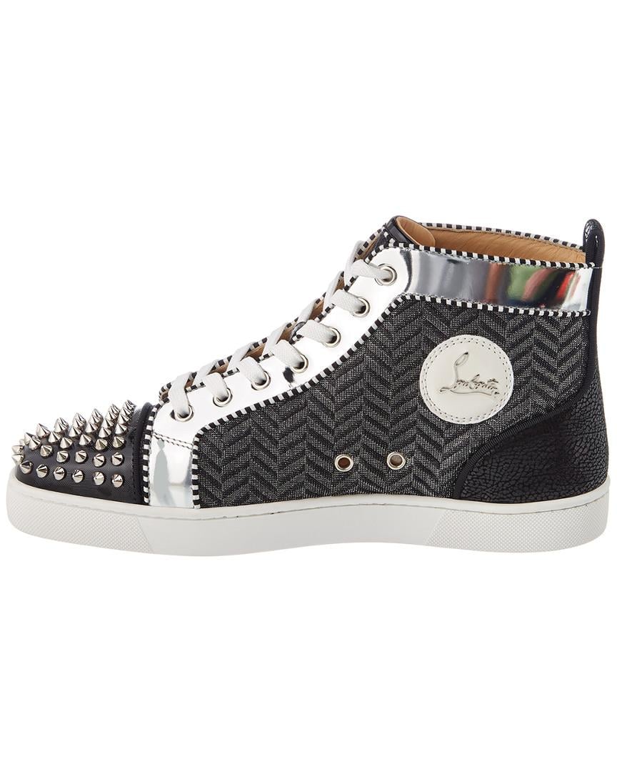 Christian Louboutin Lou Spikes Orlato Leather Sneaker in Black for 