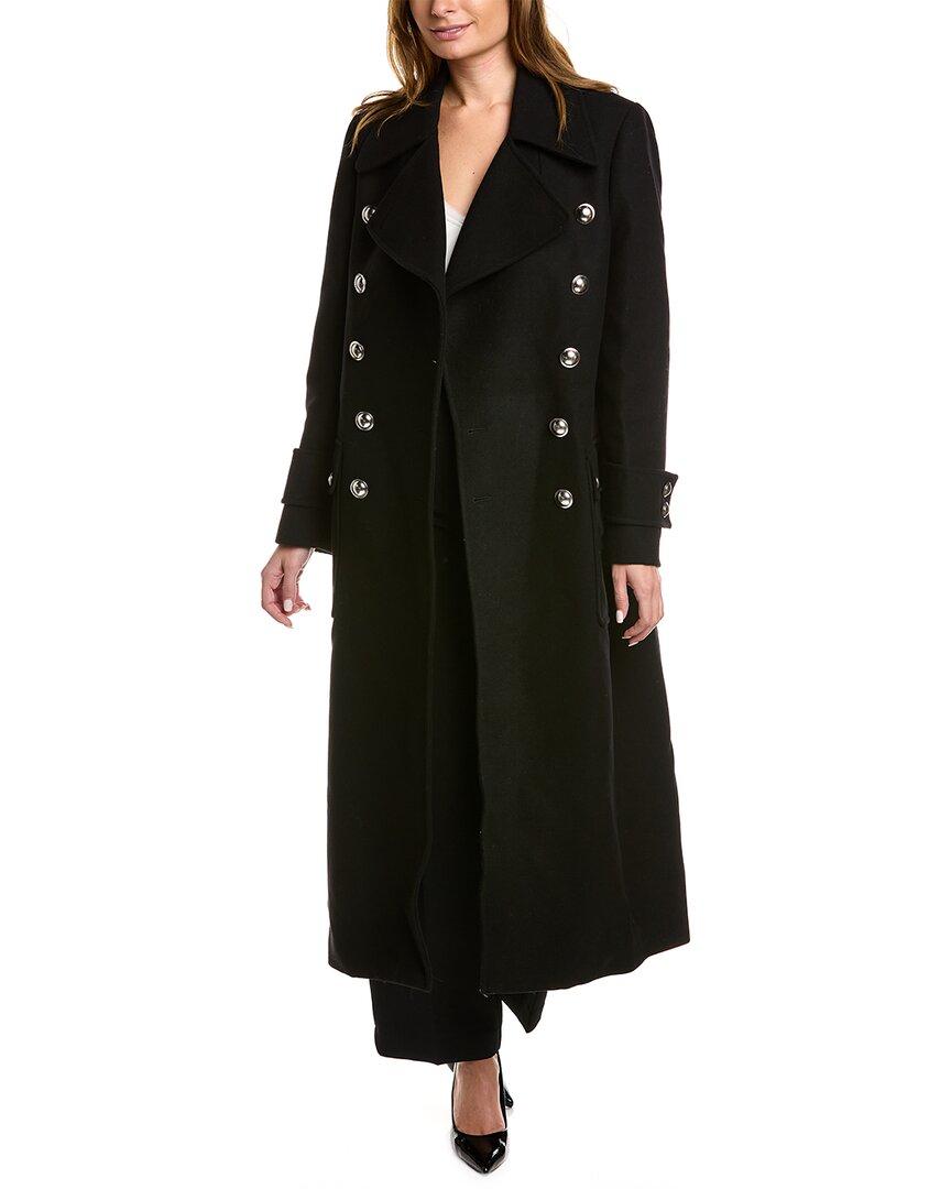 Michael Kors Collection Balmacaan Wool Coat in Black | Lyst