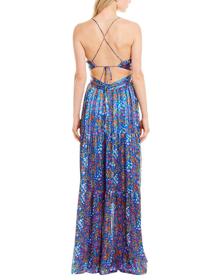Ba&sh Rosy Cutout Floral Maxi Dress in Blue | Lyst