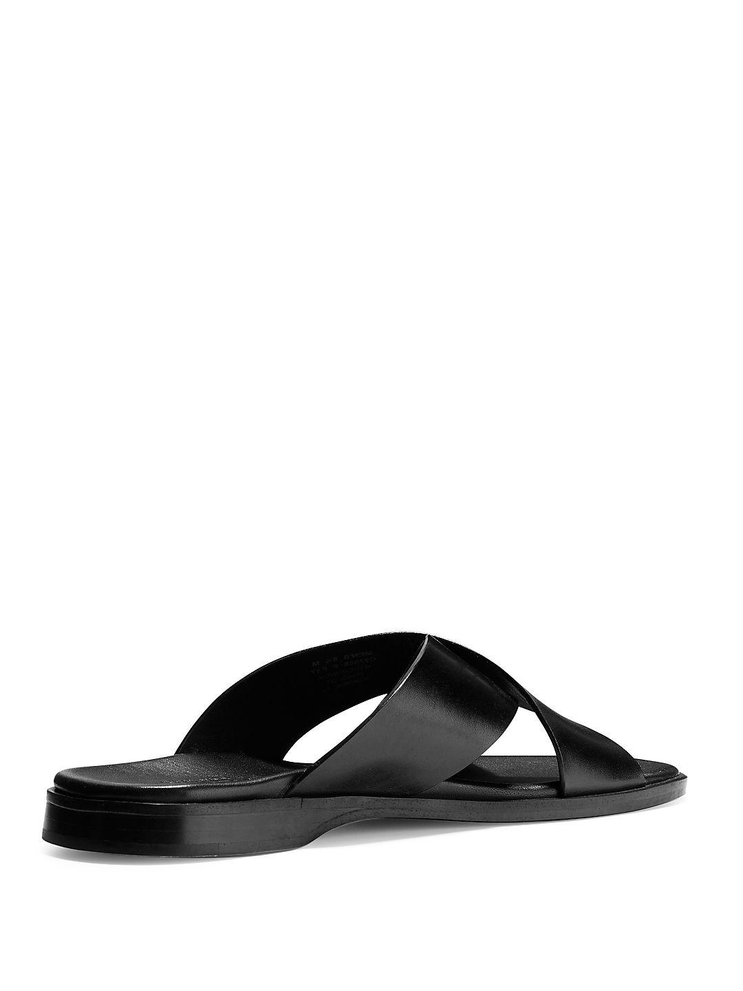 Cole Haan Goldwyn Leather Criss Cross Sandals in Black for Men - Lyst