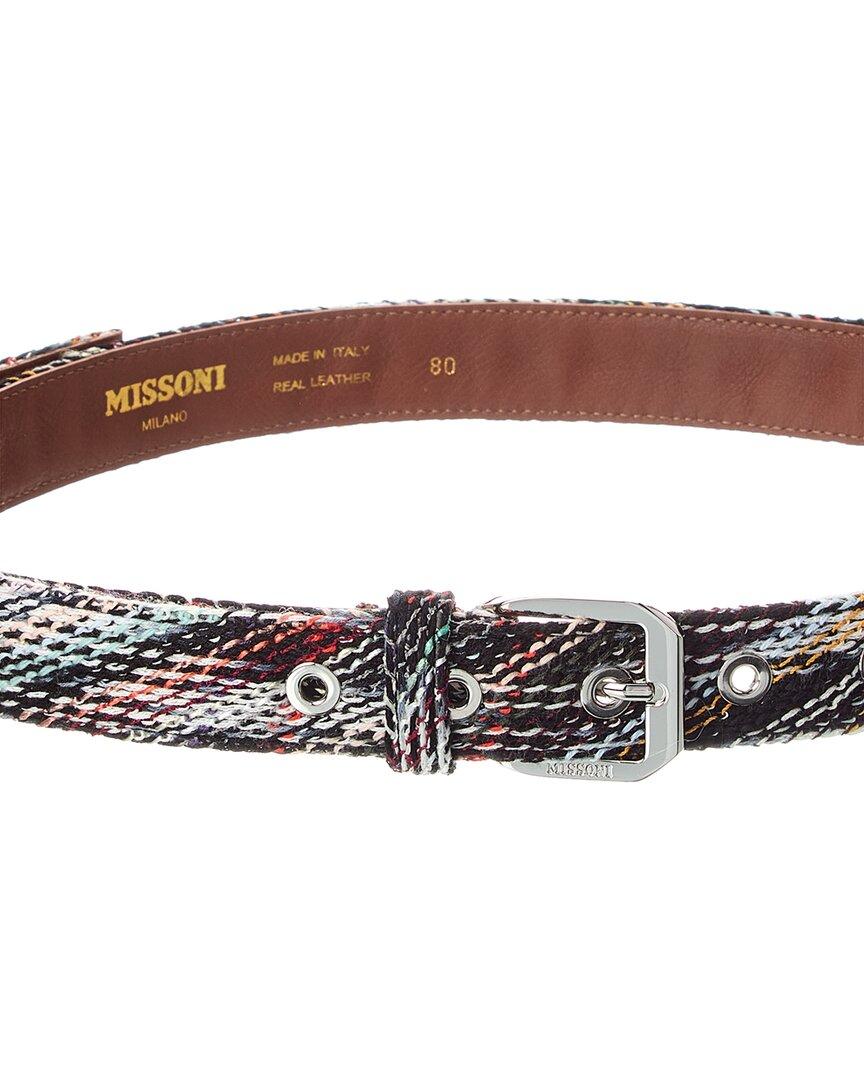 M Missoni Taupe Brown Skinny Belt Leather Missoni leather belt - Gem main image 2