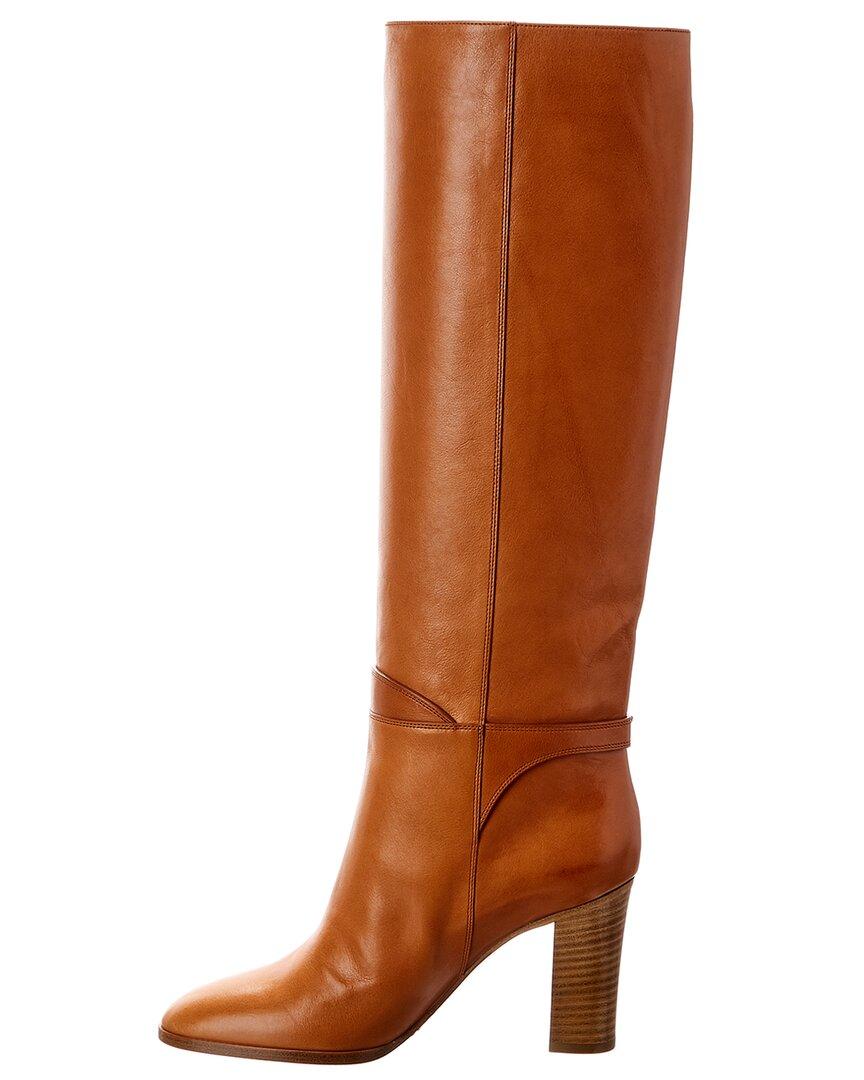 Celine Claude Leather Boot in Brown | Lyst