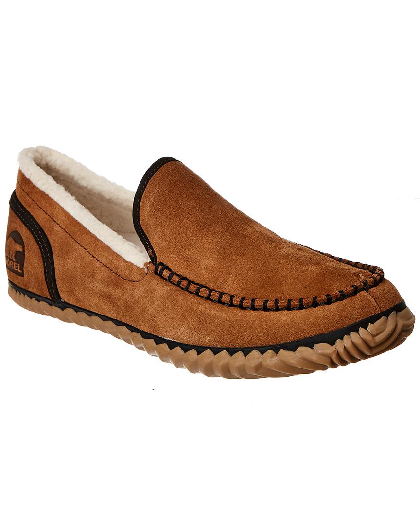 Sorel Dude Moc-grizzly Bear Suede Slipper in Brown for Men | Lyst