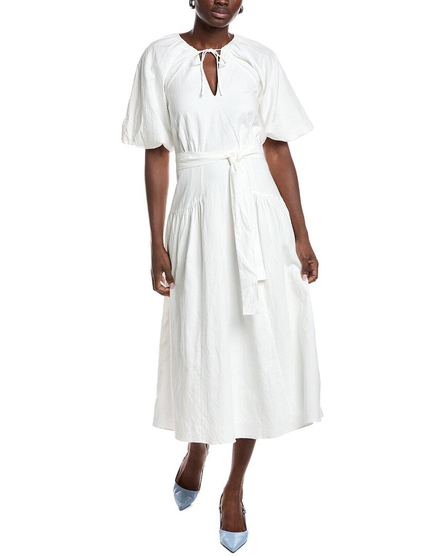 linen dresses australian made A-line Linen Dress CHILOE in Natural Melange