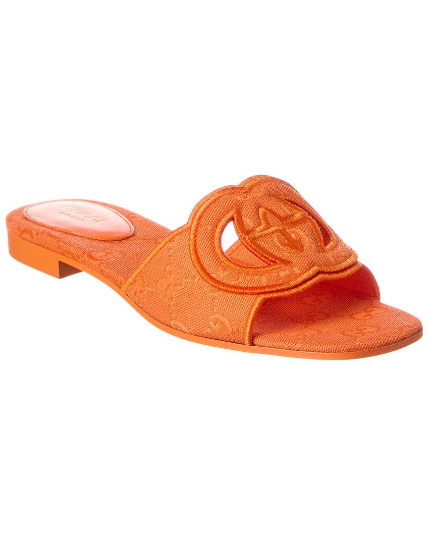 Gucci Interlocking G Gg Canvas Slide in Orange Lyst UK