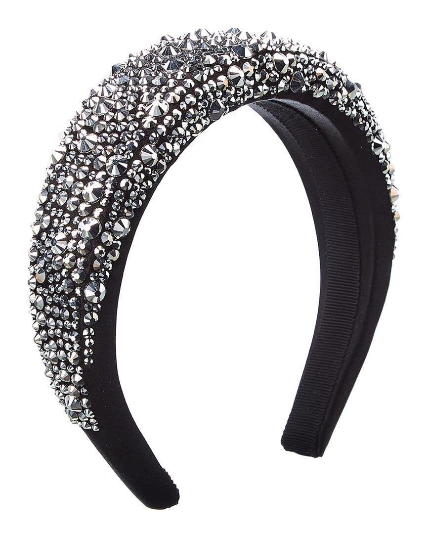 Prada Satin & Crystal Headband in Black | Lyst