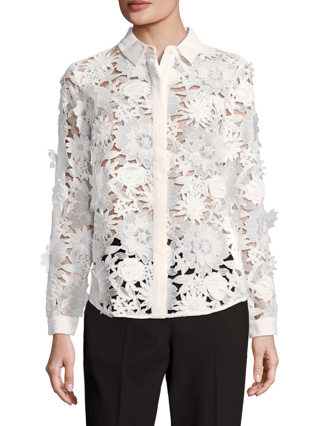 French Connection Manzoni Lace Shirt in 