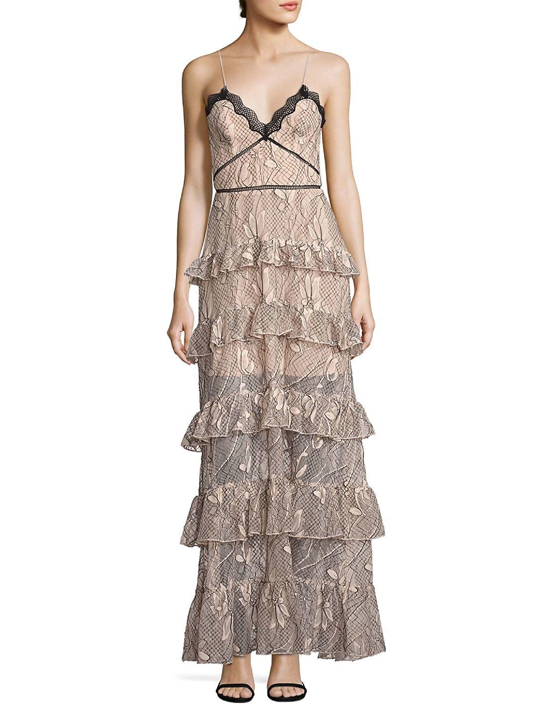 Nicholas Iris Lace Ruffled Gown - Lyst