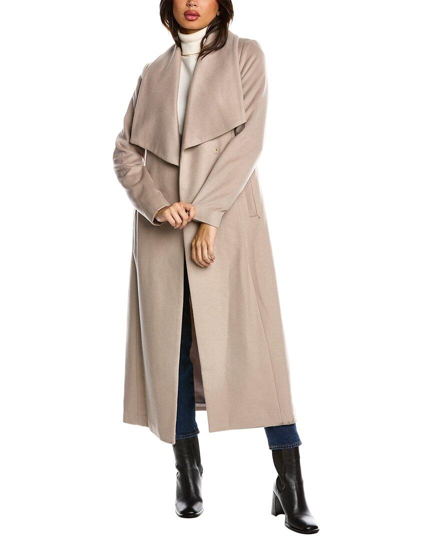 Tie waist wool wrap coat Clearance