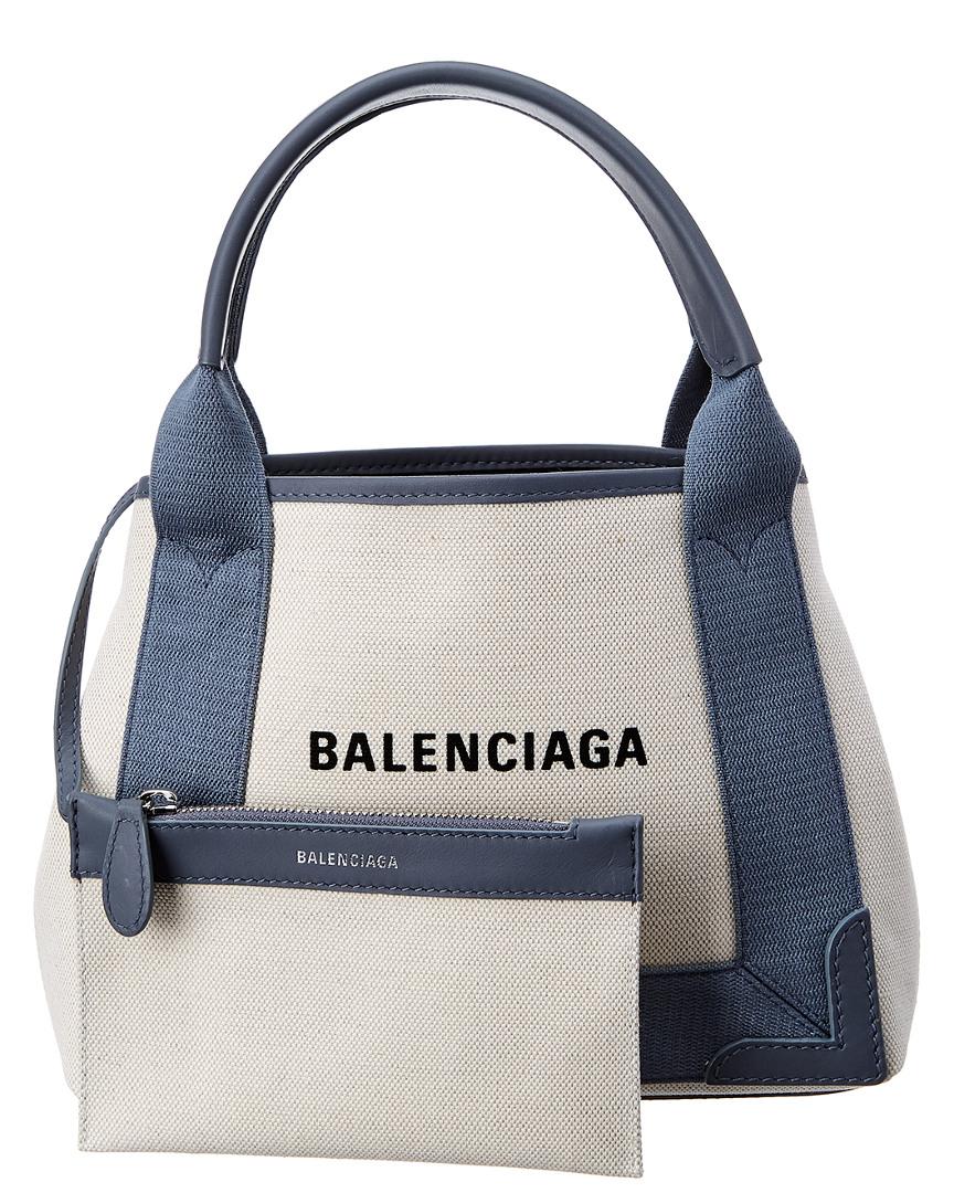 Balenciaga Cabas Xs Canvas & Leather Tote in Blue | Lyst