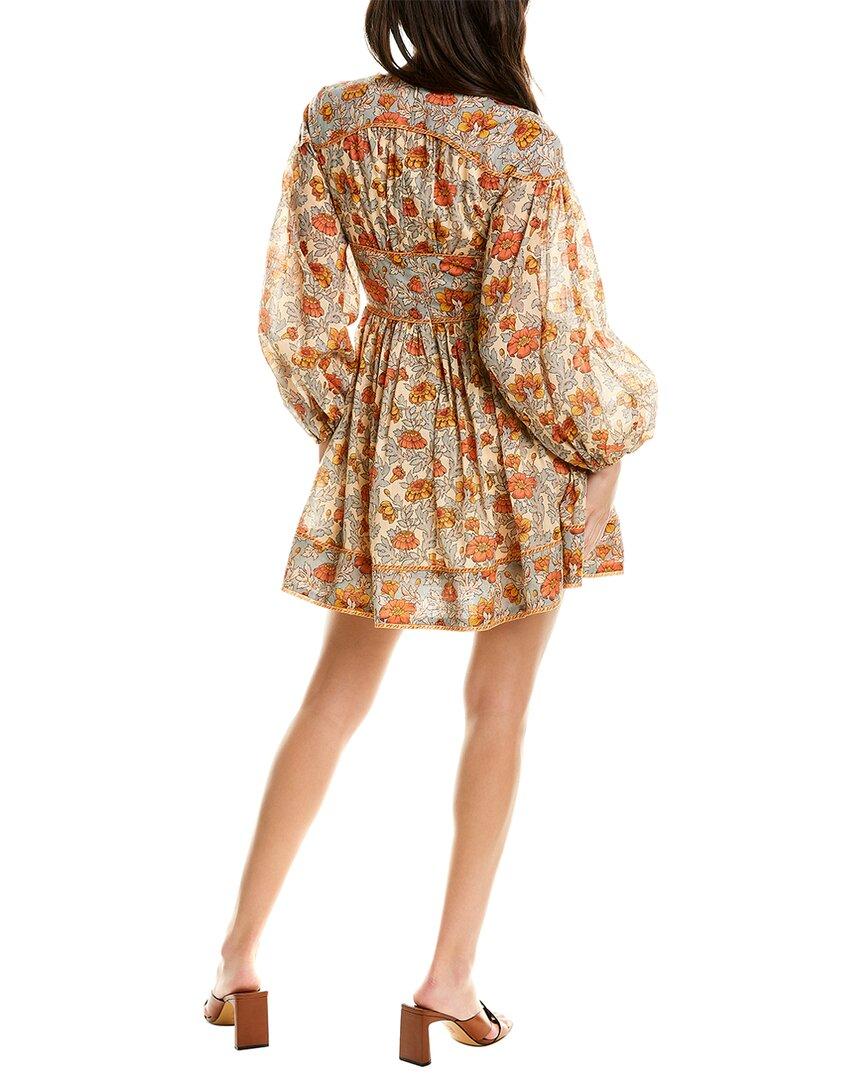 Zimmermann Andie Buttoned Mini Dress in Orange | Lyst