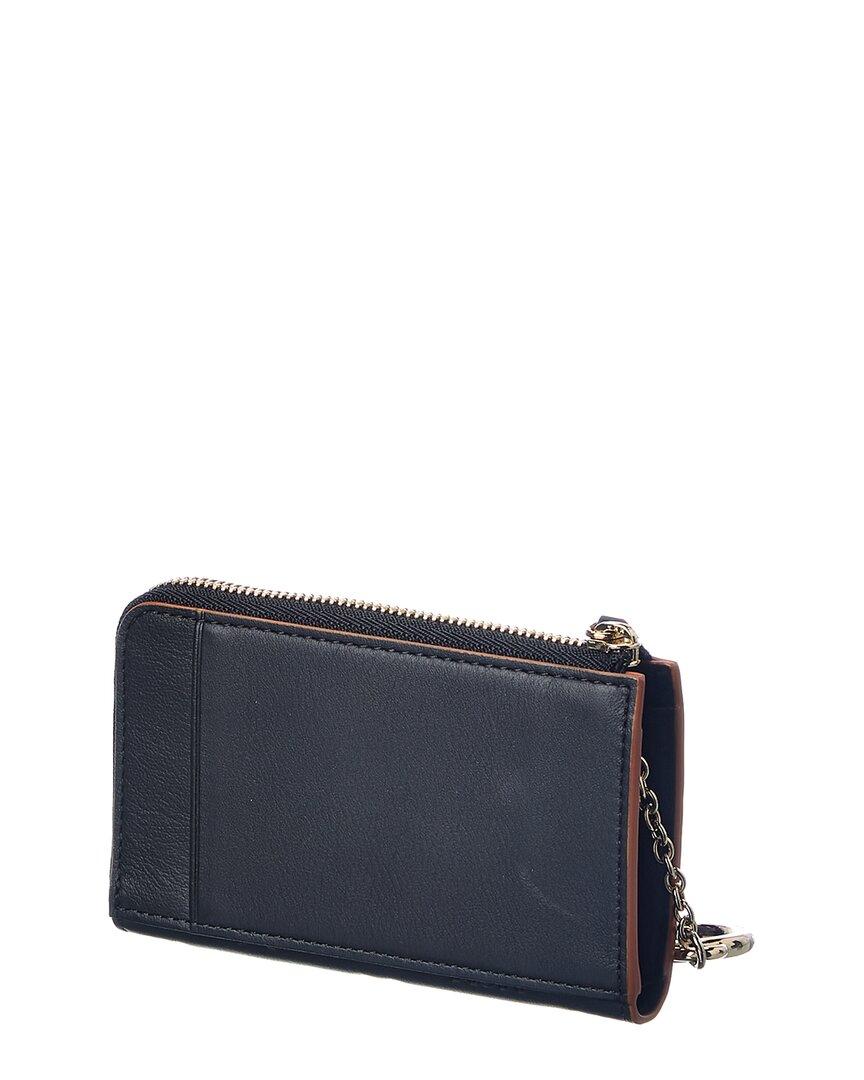 Aren Zip Card Wallet in Black Monogram Leather