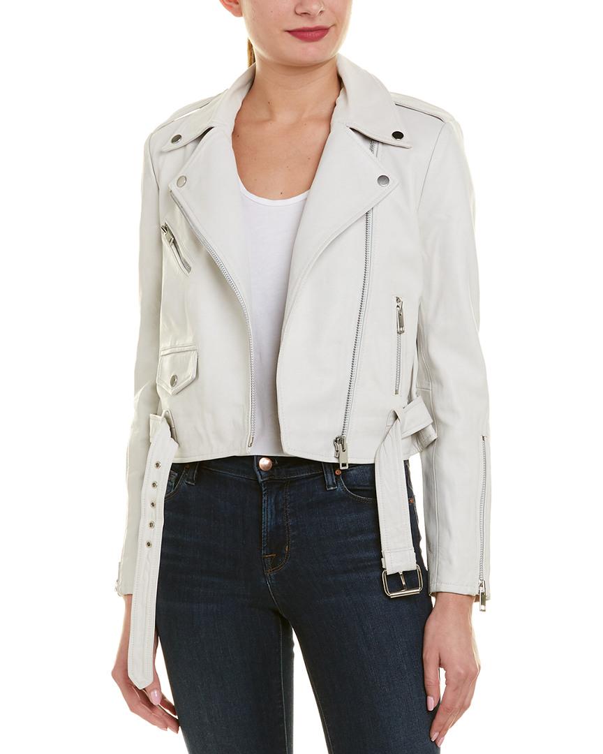 Walter Baker Ellette Leather Jacket In Bright White White Lyst