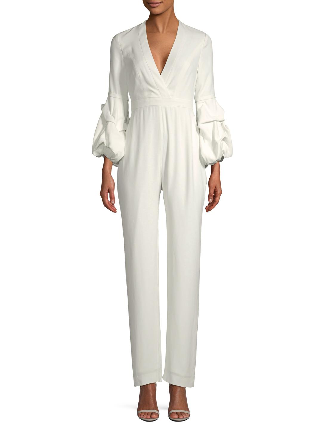 ivory jumpsuit with sleeves