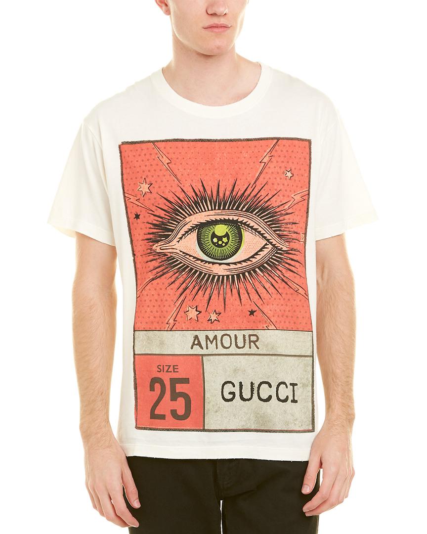 Gucci Cotton Amour Eye Print T-shirt in White for Men - Lyst