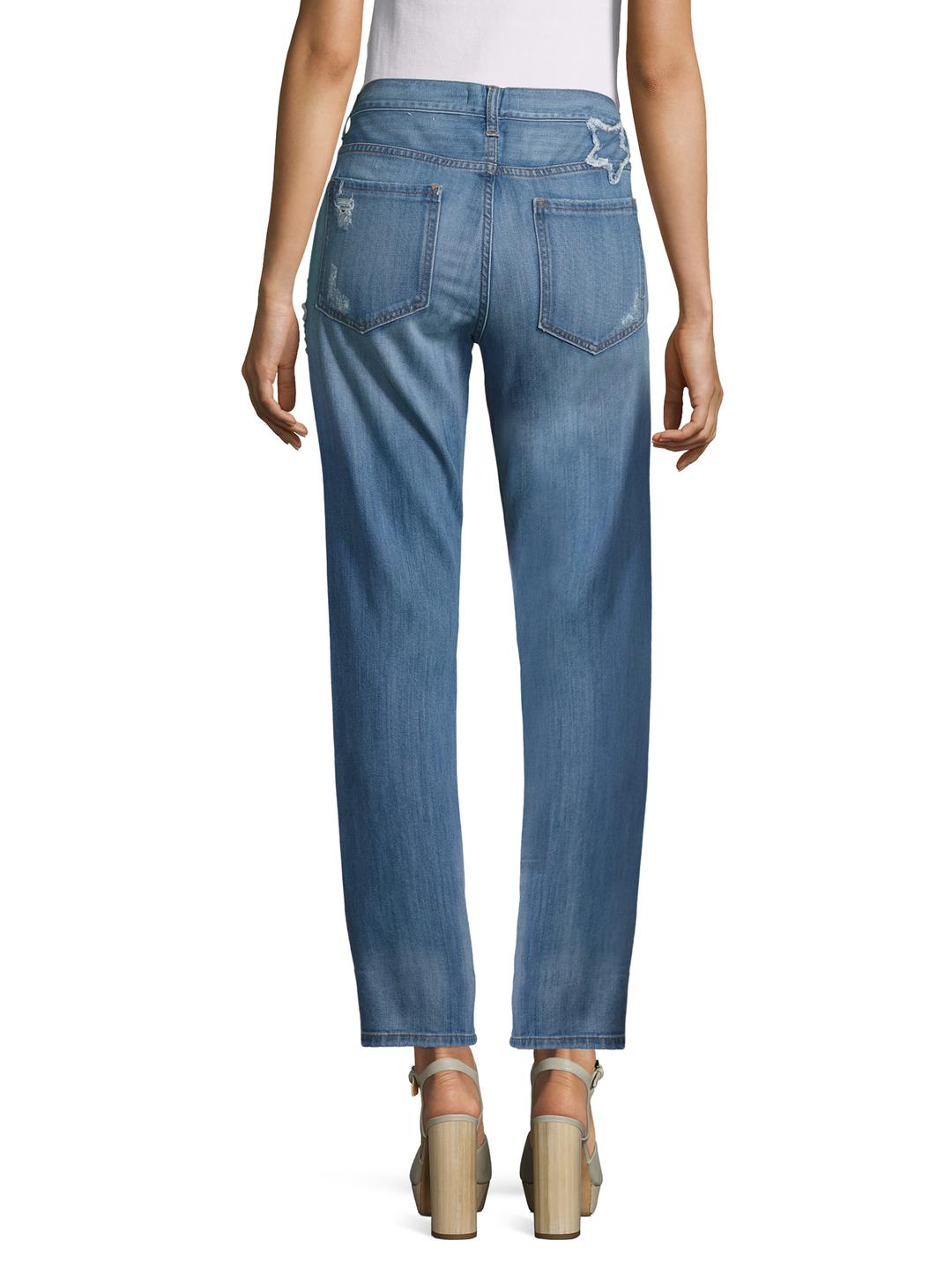 star patched jeans