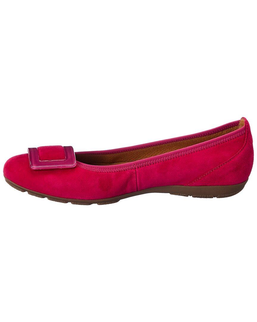 Gabor Shoes Suede Flat in Pink | Lyst