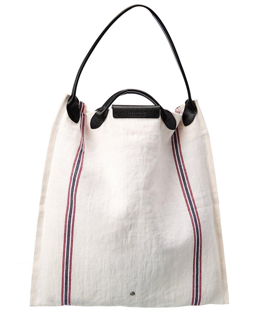 Longchamp Le Pliage Xl Canvas & Leather Tote in White | Lyst