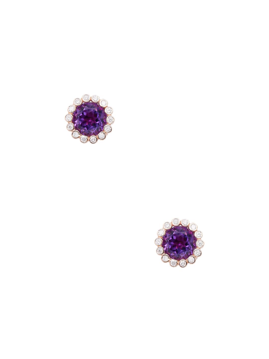Lyst Rina Limor 14k Rose Gold African Amethyst Diamond Scalloped Gallery