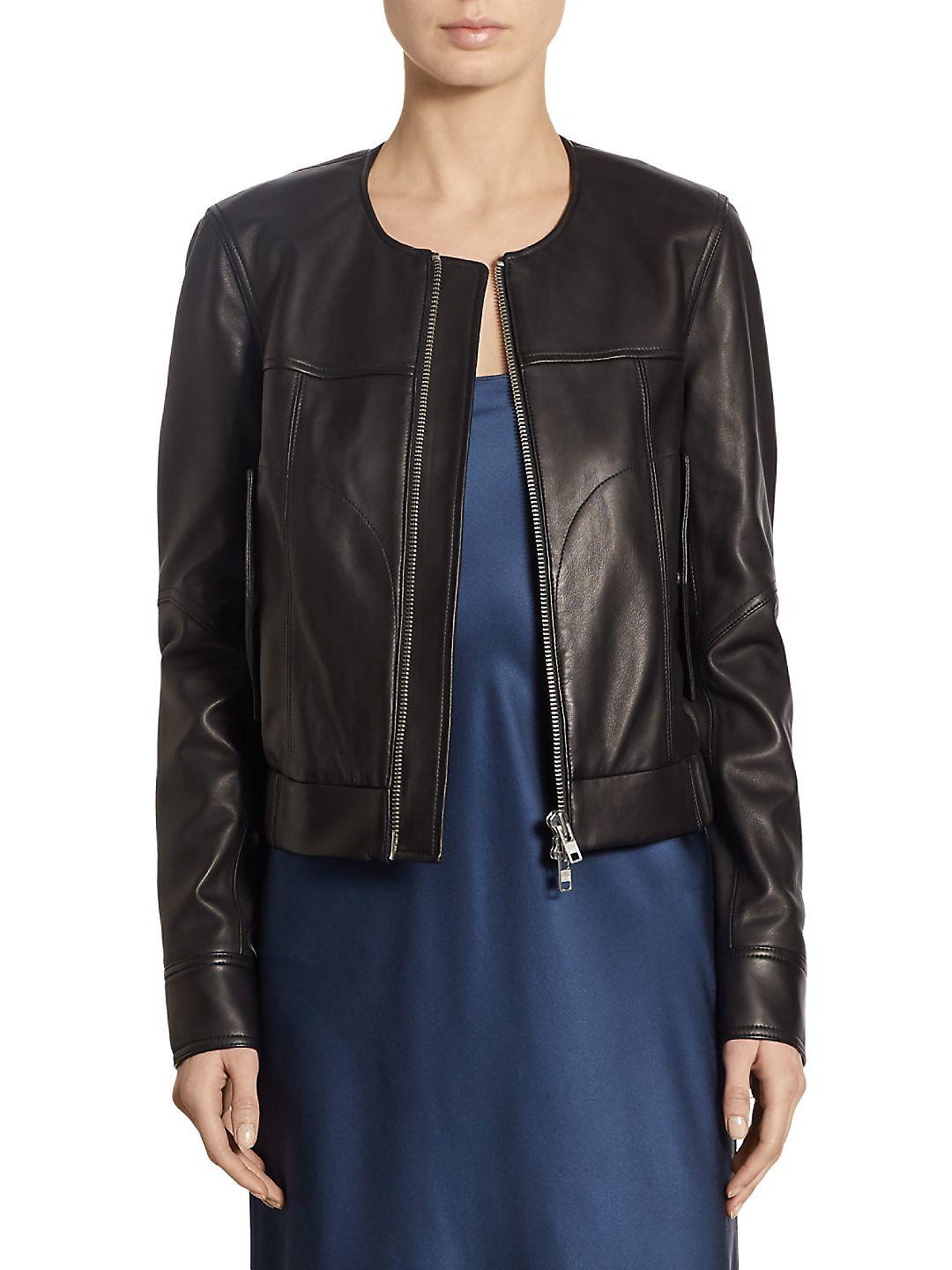 Theory Onorelle Leather Jacket In Black Lyst