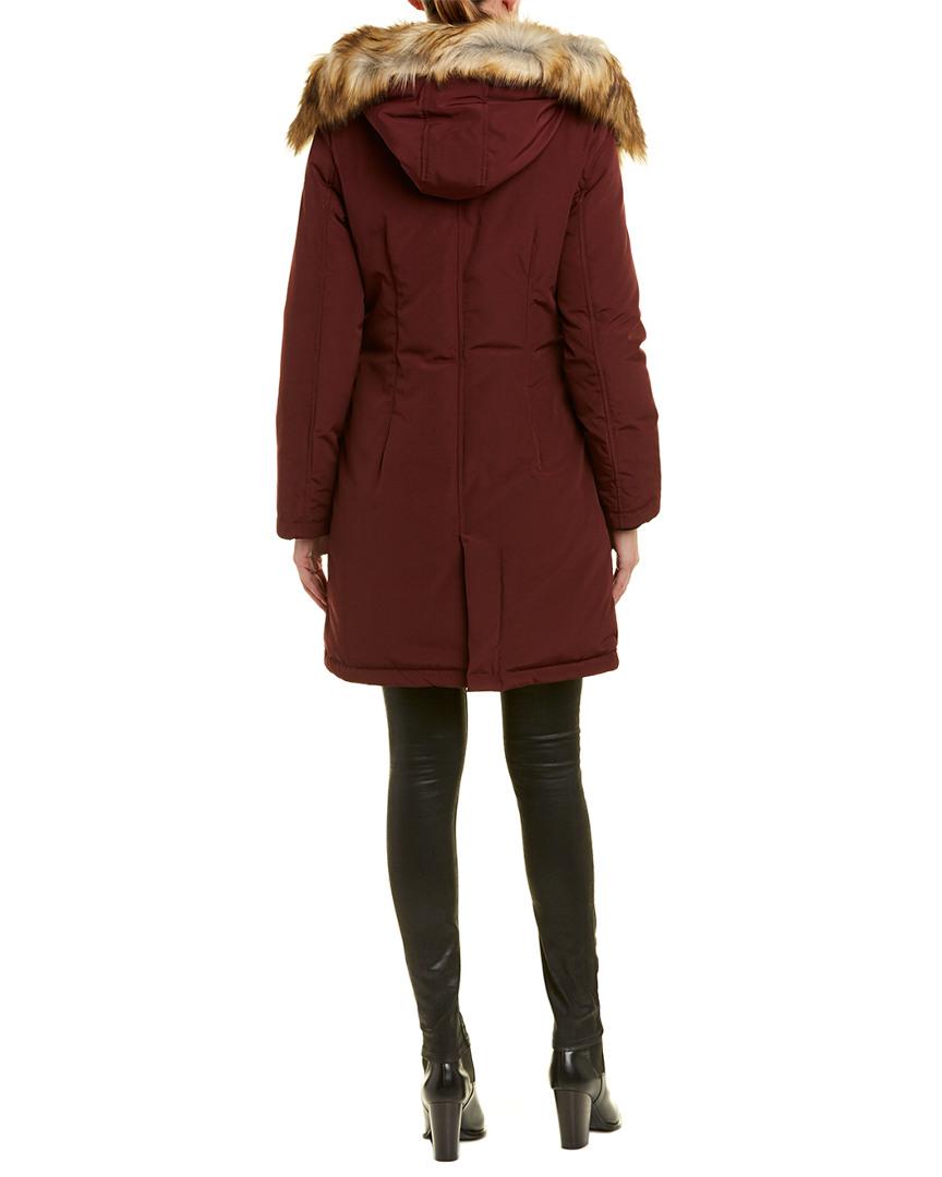 sam edelman faux fur trimmed hooded fill parka