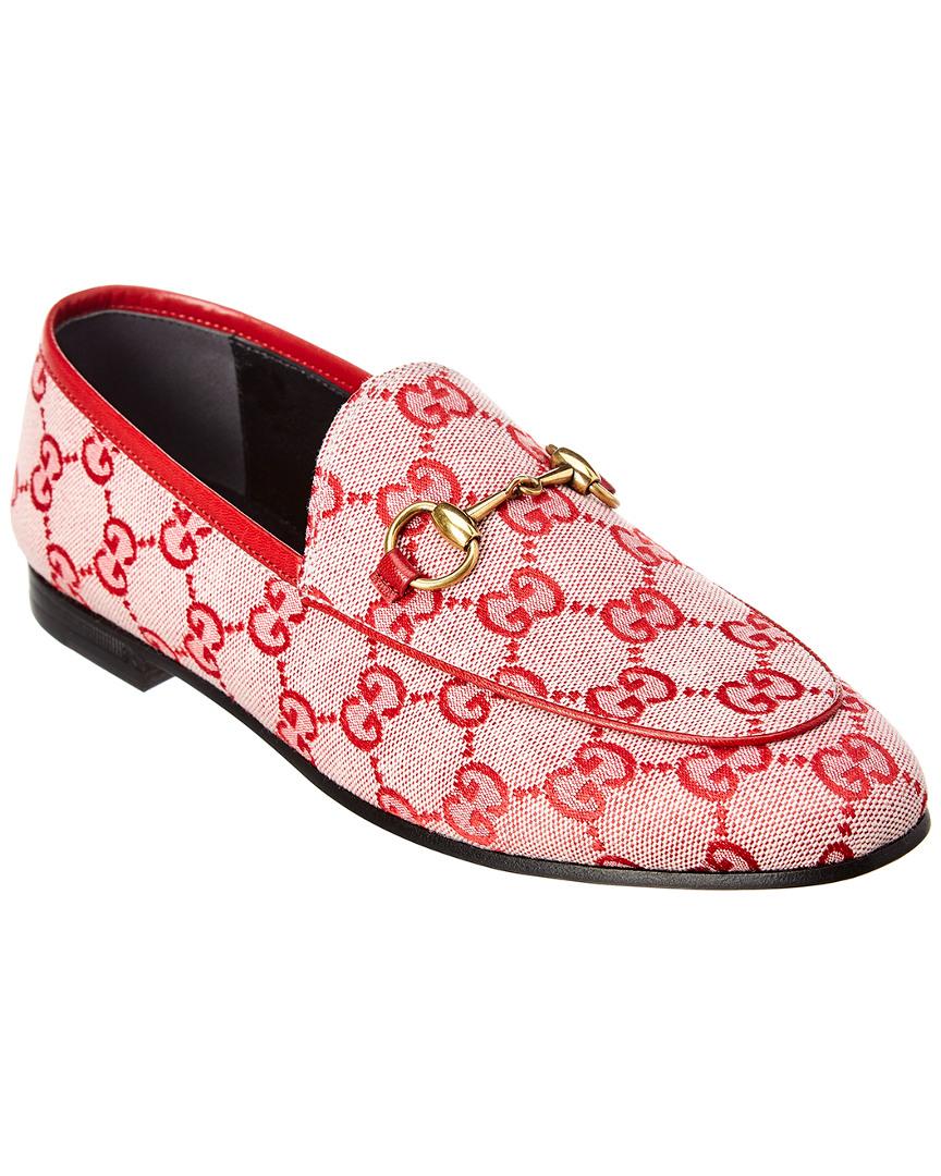 gucci jordaan gg canvas loafer