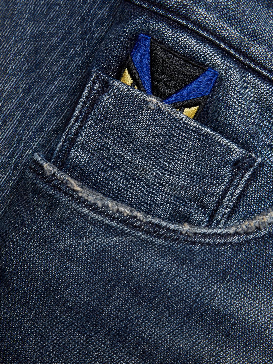 Fendi Denim Detailed Faded Jeans in Blue for Men - Lyst