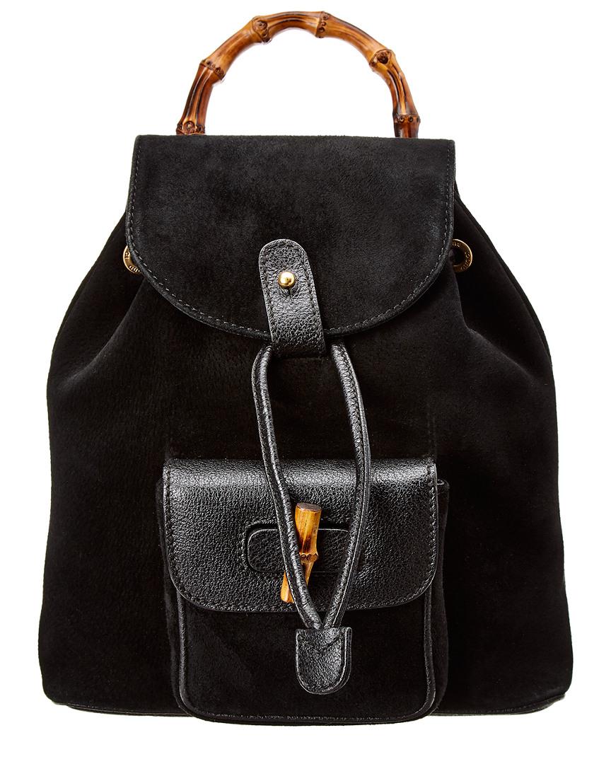 black suede mini backpack