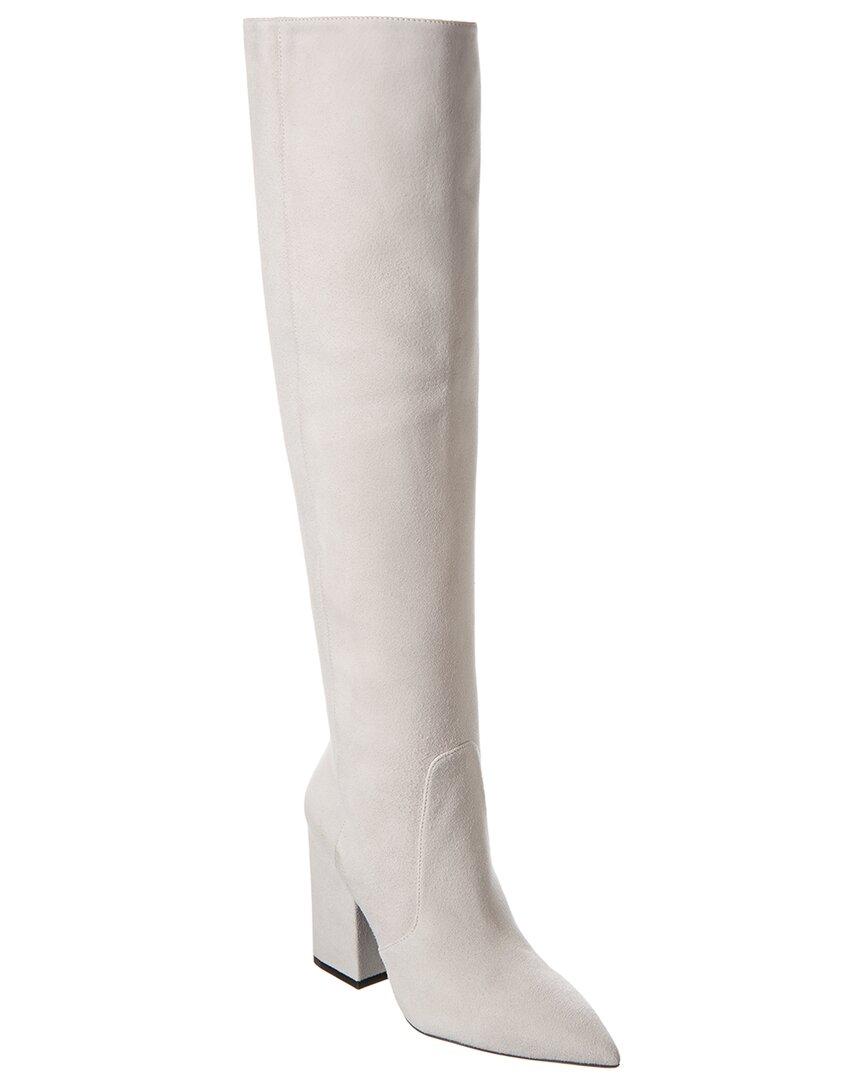 Stuart Weitzman Willa Leather Boot in White | Lyst